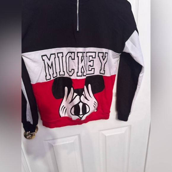 Mickey Mouse Women’s Sweater Colorblock Quarter-Zip (Fits Small–Medium) - Picture 2 of 7